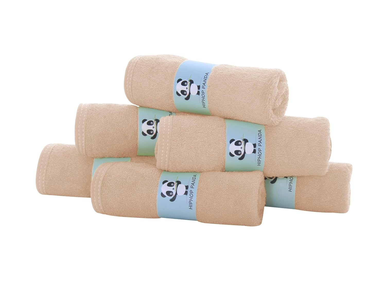 HIPHOP PANDA Baby Washcloths, Rayon Made from Bamboo - 2 Layer Ultra Soft Absorbent Newborn Bath
