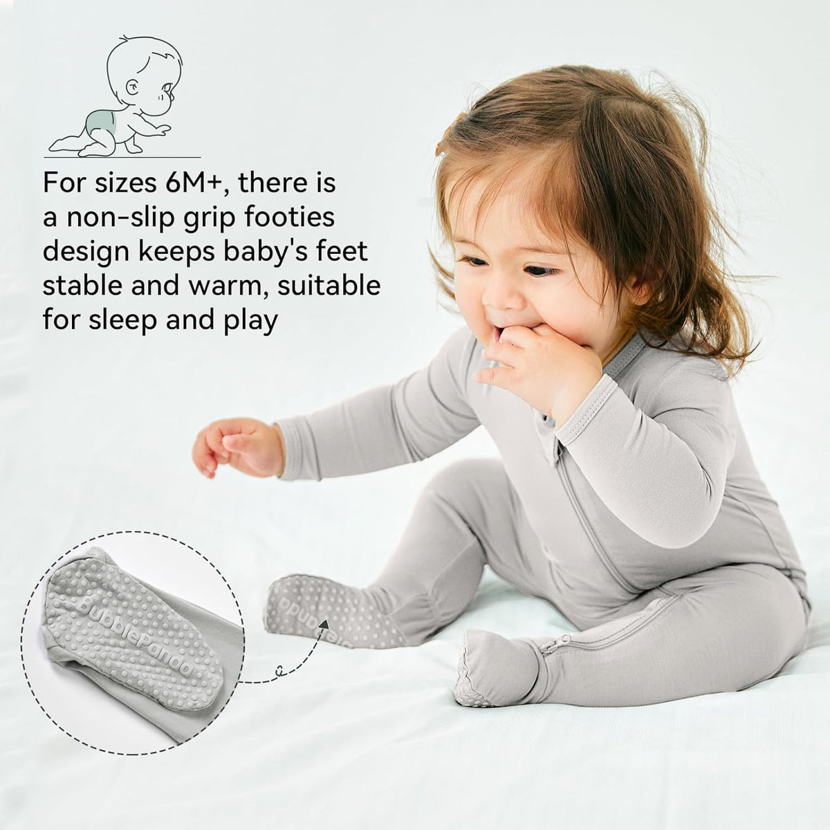 BubblePanda Rayon Made From Bamboo Baby Pajamas Baby Clothes for Boys Girls Unisex Zip-Front