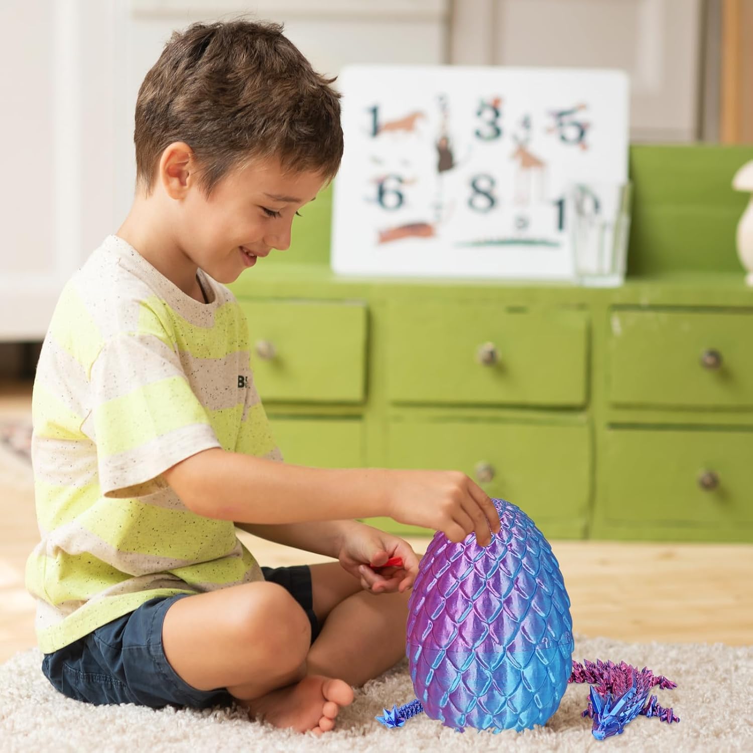 Large Dragon Eggs with Dragon Inside, 3D Printed Surprise Funny Gifts for Kids, Articulated Dragon