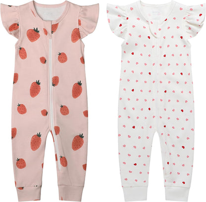 Owlivia Baby Boy Romper, Unisex Short-sleeve Summer Outfit, 100% Organic Cotton Girl One-Piece