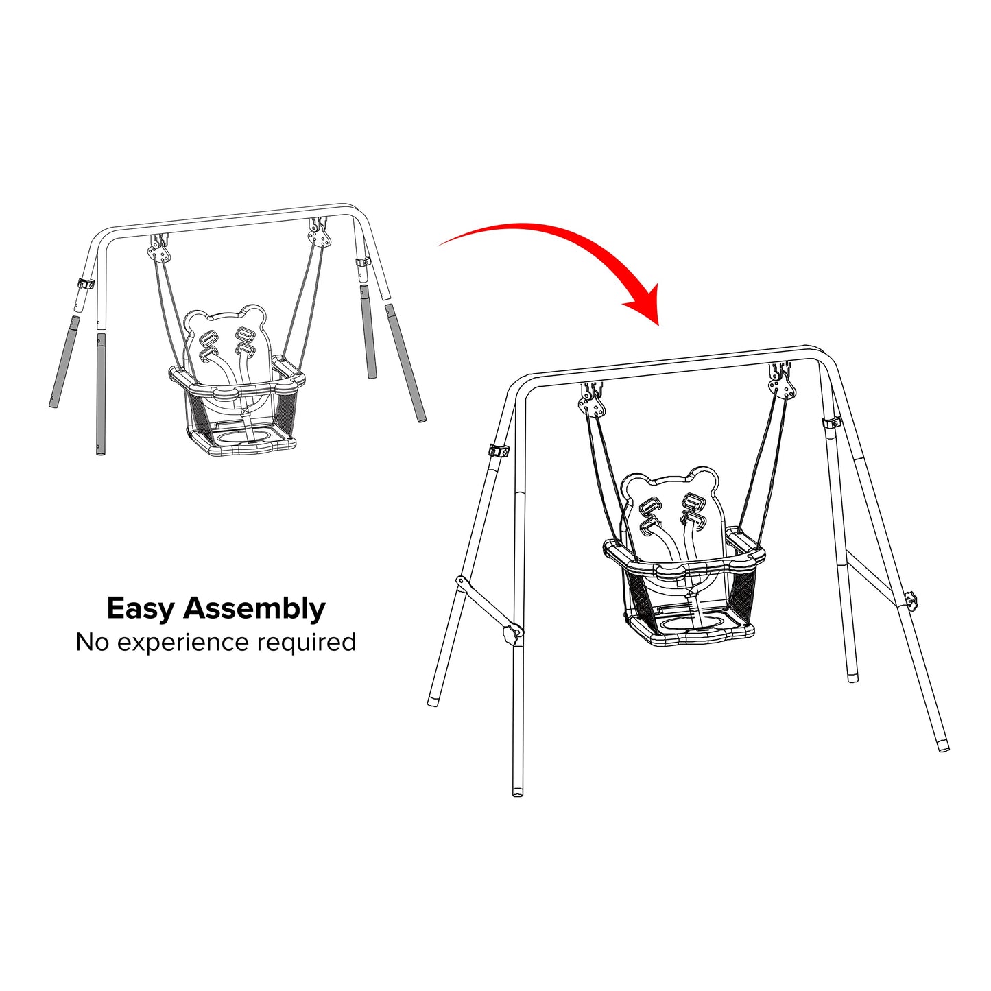 Sportspower My 1st Toddler Swing - Heavy-Duty Baby Indoor/Outdoor Swing Set with Safety Harness