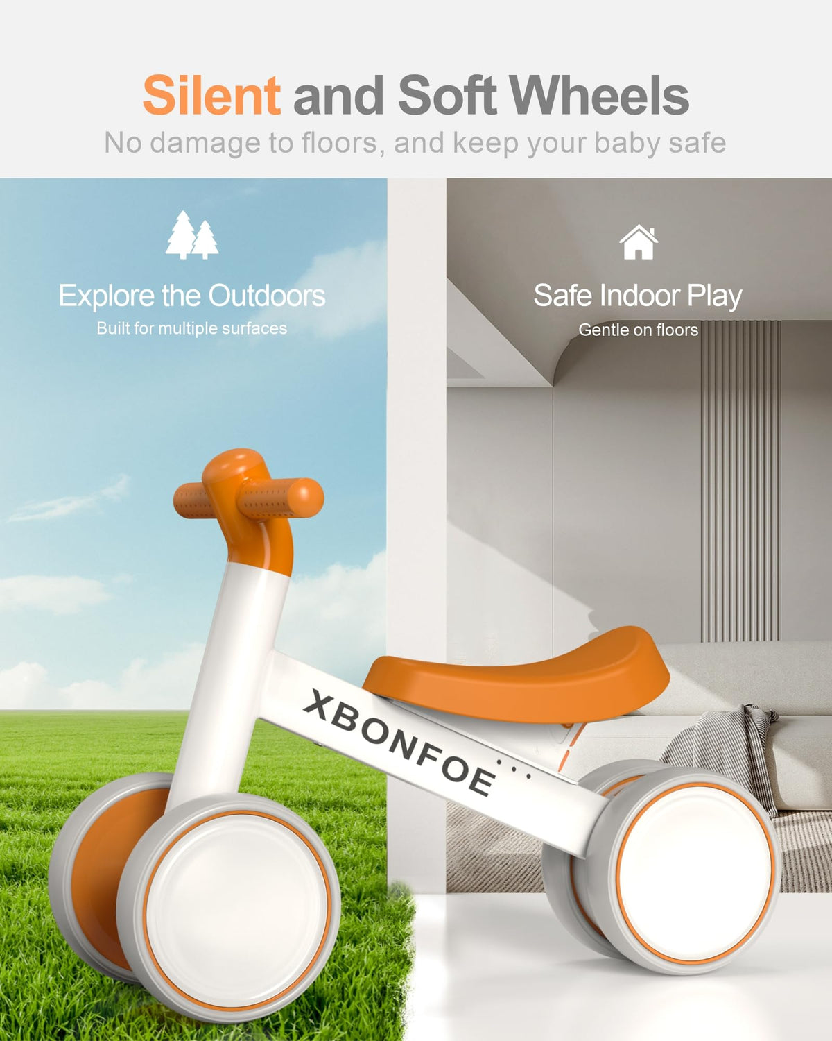 XBONFOE Baby Balance Bike for 1 Year Old Boys Girls, 10-24 Month Toddler Balance Bike, Baby Bike