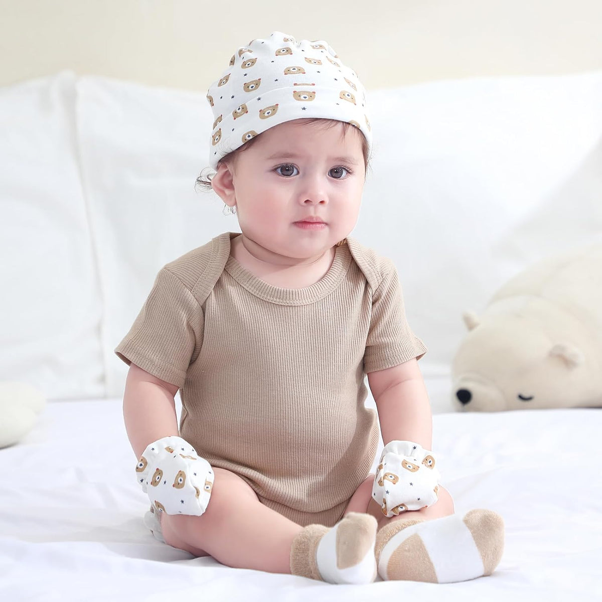 Baby Bodysuit 6 Pack Soft Mixed Ribbed Short Sleeve Romper Infant Boy Girl Clothes Set