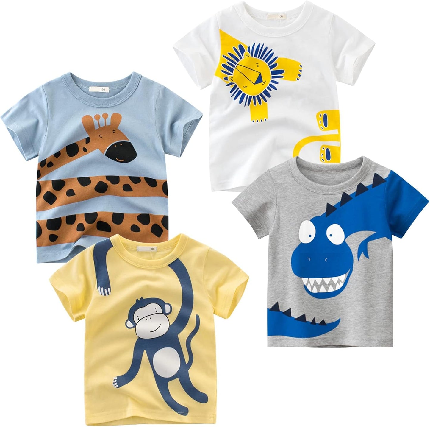 Boys' 4-Pack Excavator Short Sleeve Crewneck T-Shirts Top Tee Size 2-7 Years Toddler Boys' Value