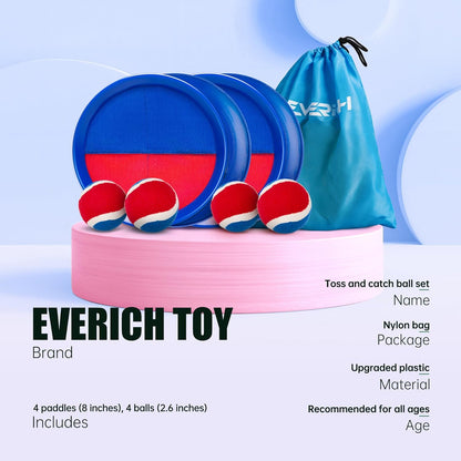 EVERICH Upgraded Toss and Catch Ball Game Set - Indoor and Outdoor Games for Kids 3-12, Beach Sand
