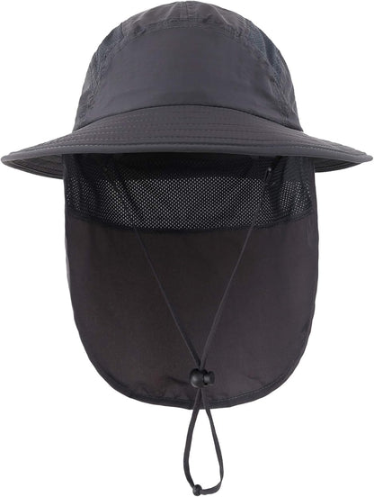 Home Prefer UPF 50+ Boys Sun Hat with Neck Flap Wide Brim Summer Beach Bucket Hat for Boys Girls