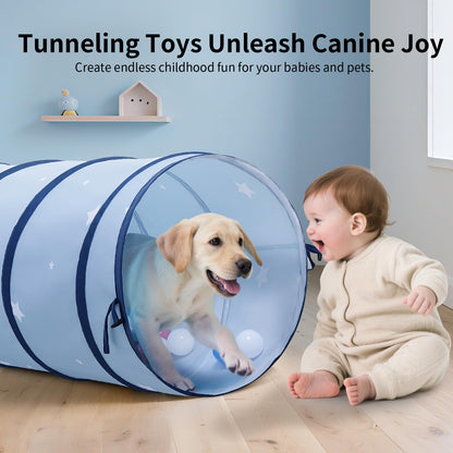 SweHouse Toddler Play Tunnel, 69" x 18" Baby Crawl Tunnel for Toddlers 1-3, Soft Fabric Indoor
