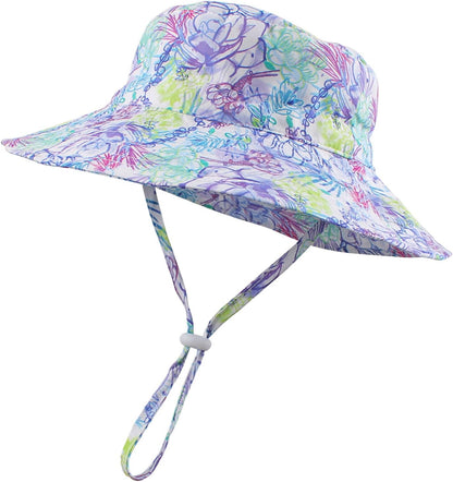 Peecabe Summer Baby Sun Hat for Boys Girls UPF 50+ Wide Brim Toddle Bucket Hat Adjustable Baby