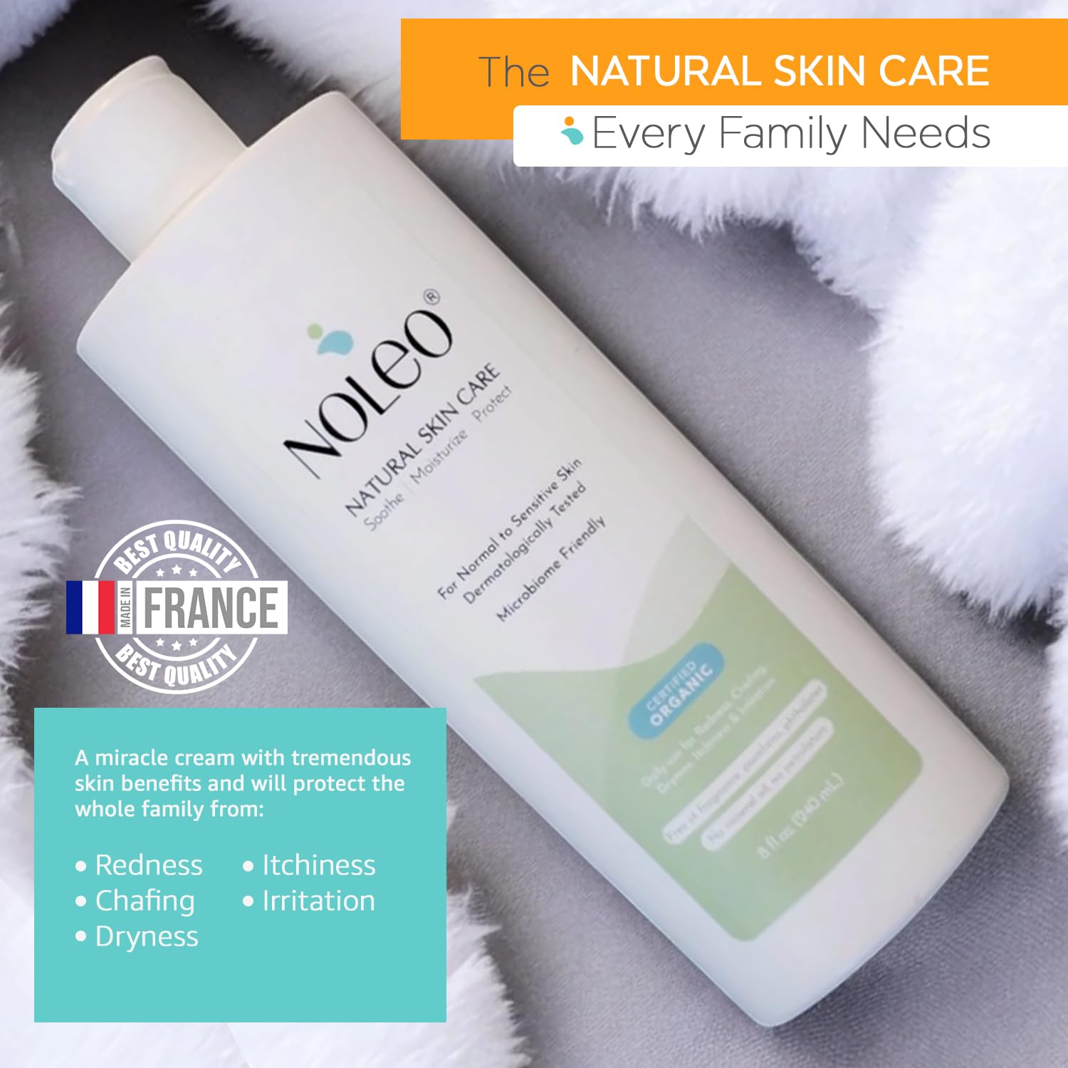 NOLEO Natural Skin Care – Deep Moisturizer for Sensitive Skin | Soothes Redness, Chafing &