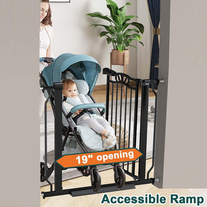 Fairy Baby Baby Gates for Stairs 29.5"-33.5" Wide, Safety Child Gate for Toddler Kids, Pet Dog