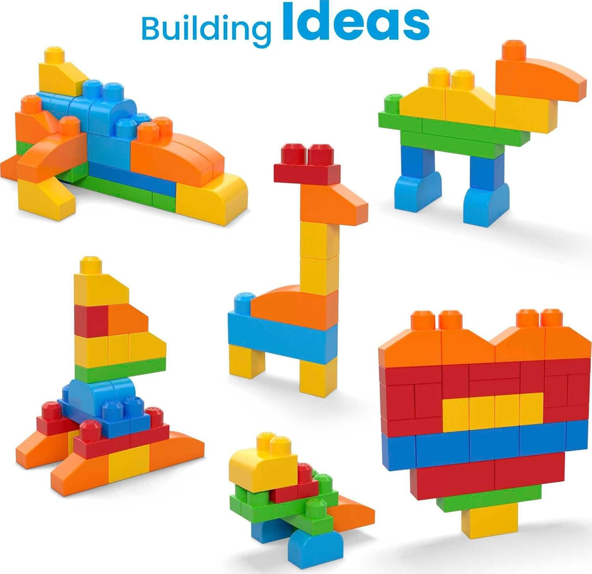 MEGA BLOKS First Builders Toddler Blocks Toys Set, Deluxe Building Bag with 150 Pieces and Storage