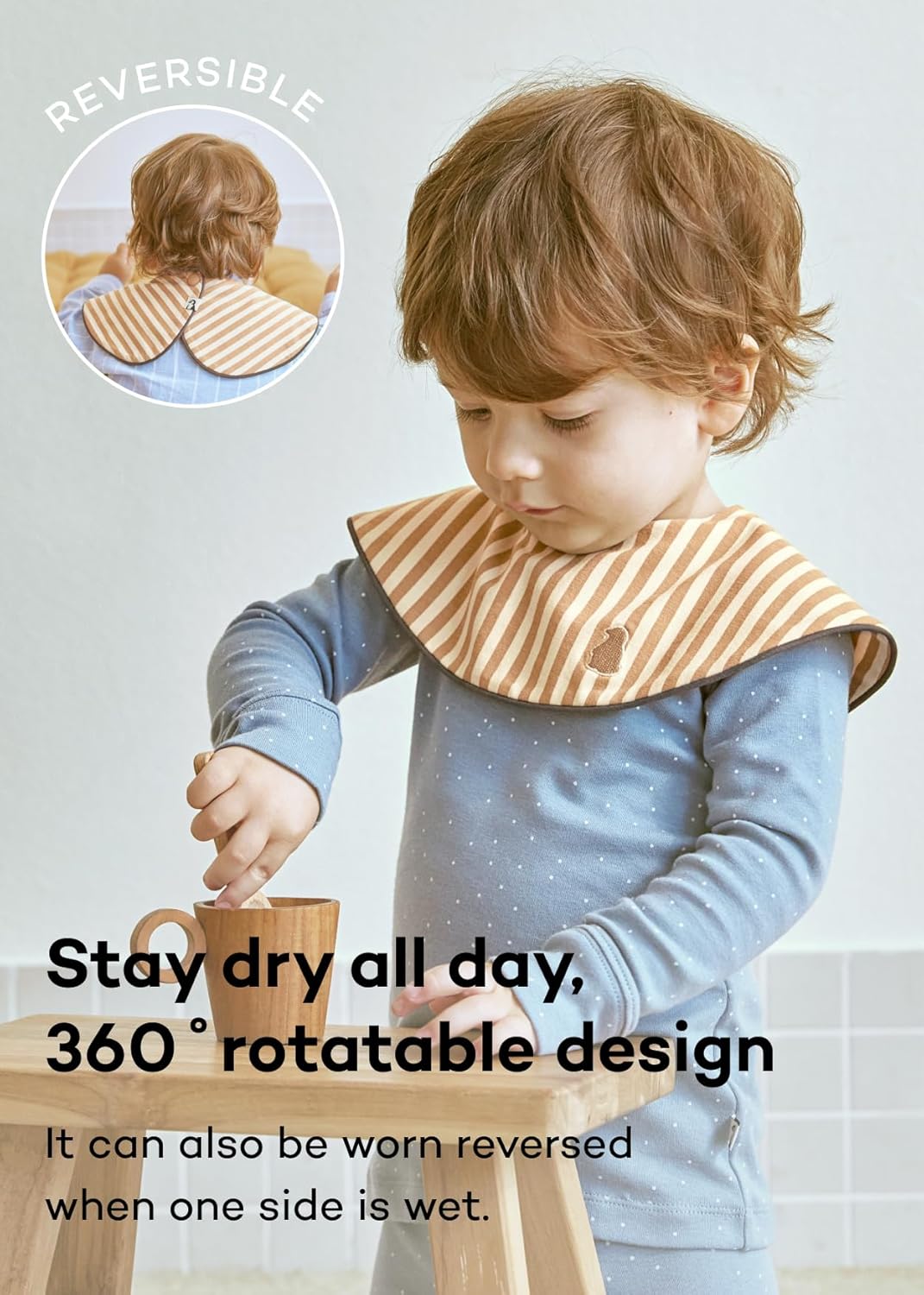 Konny Baby Bibs 5-Pack, 360 ° Rotate, Soft and Absorbent Bandana Drooling for Boys Girls baby
