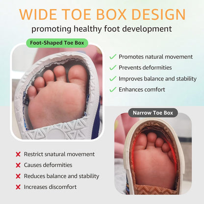 Toddler Wide Toe Box Barefoot Shoes Boys Girls Sneakers Zero Drop Kid Tennis Running Shoes