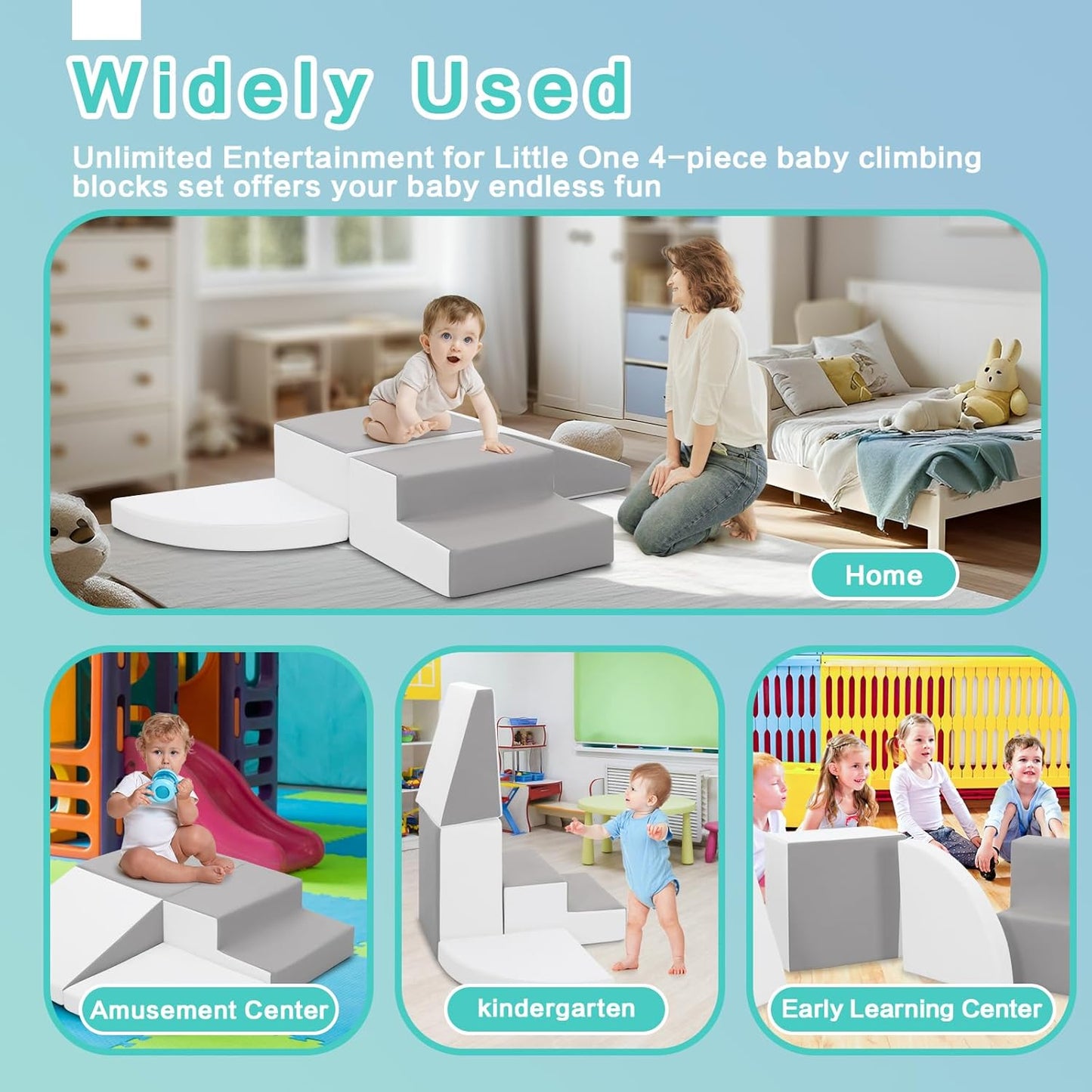 Foam Blocks Climbing for Kids: Toddler Toys for Indoor and Outdoor Fun - Soft PU Leather Play