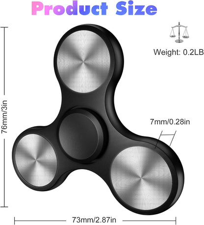 Fidget Spinners Toy, 3-8 Min Spins Time Stainless Steel Bearing Metal Fidget Spinner, EDC ADHD
