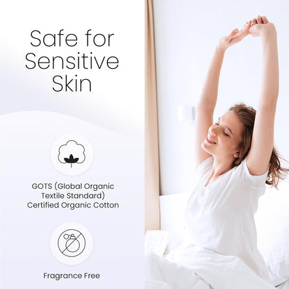 Earth Connected Fitted Grounding Sheets - Twin Size, 94% Organic Cotton 6% Pure Silver Fiber, Pain
