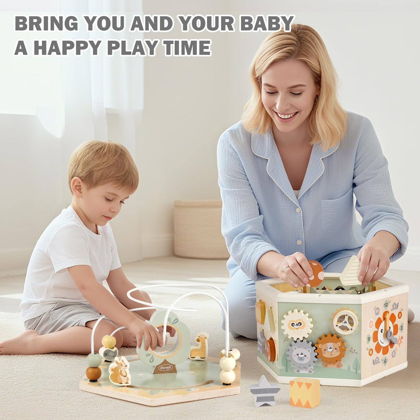 Wooden Activity Cube - 11-in-1 Montessori Toys for 1+ Year Old Boys & Girls