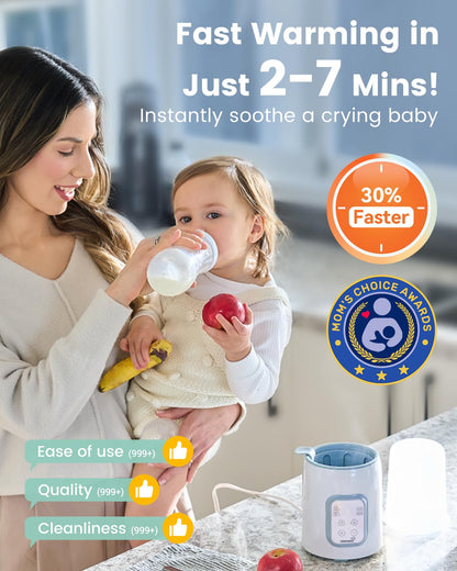 GROWNSY Bottle Warmer, 8-in-1 Fast Baby Milk Warmer with Timer for Breastmilk or Formula, Accurate