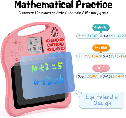 Kids Educational Learning Toys with Math Games,Talking Flash Cards and Writing Drawing Tablet