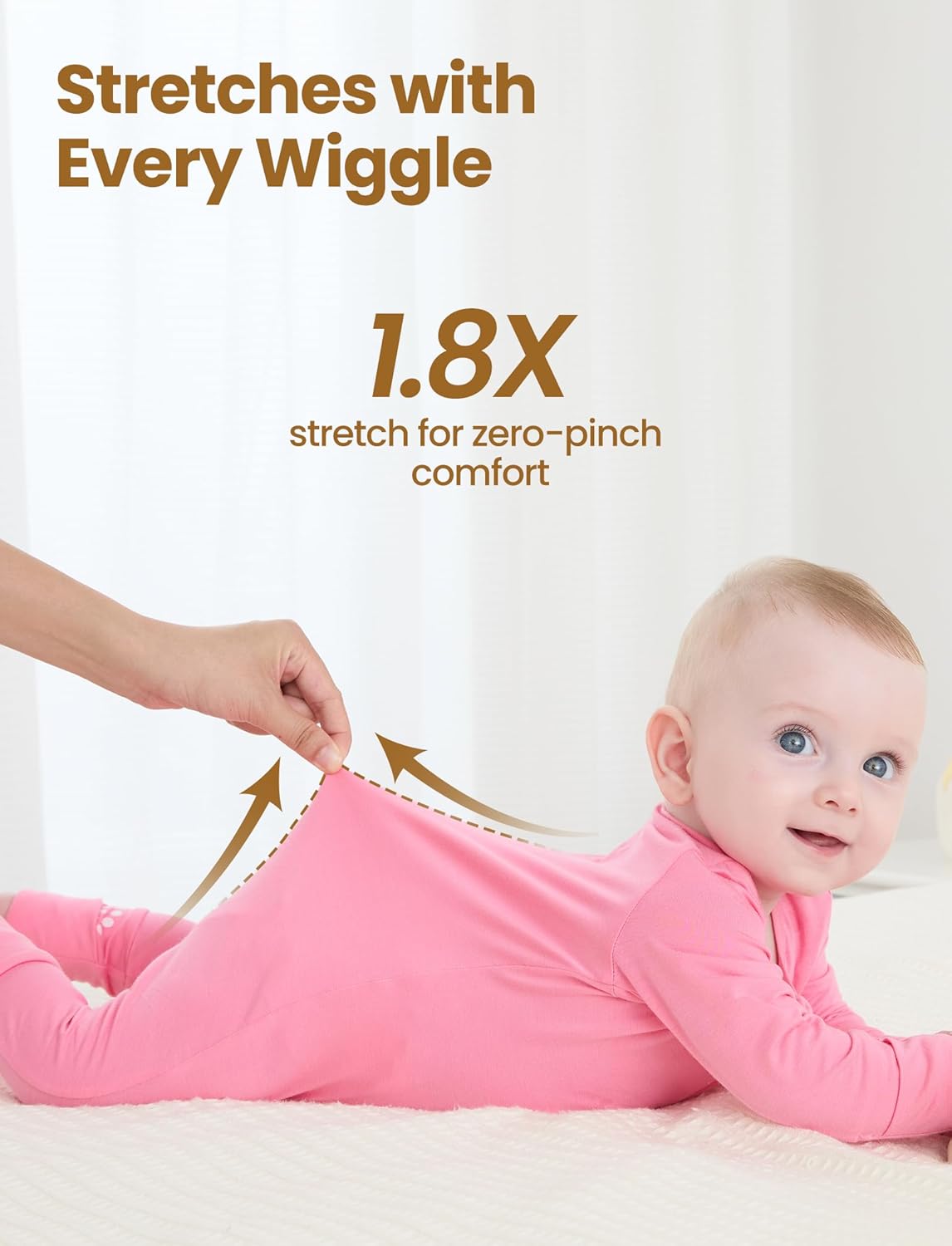 PATPAT Baby Footies Boys Girls - Bamboo Viscose - Zipper & Non-Slip Soles Romper Mitten - Footed &