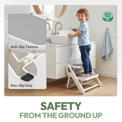 Foldable Toddler Step Stool for Bathroom Sink, Toilet, Bedroom, Kitchen – Non-Slip, Space-Saving