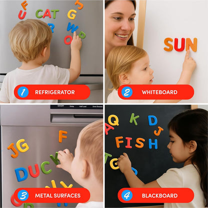 JoyCat Silicone Alphabet Magnetic Letters, 26 Uppercase ABC Fridge Magnets for Toddlers 1-3 & Kids