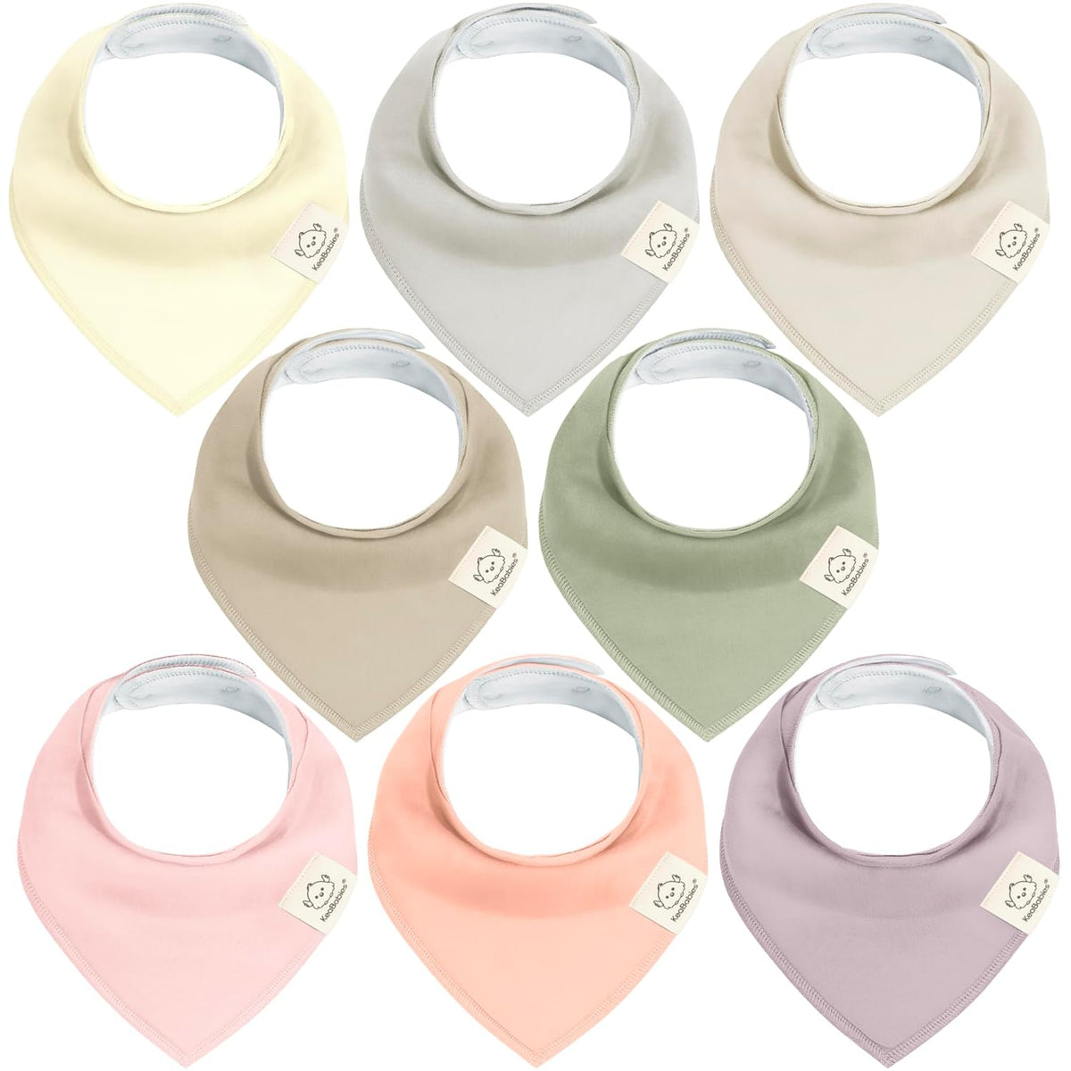 8-Pack Organic Baby Bandana Bibs for Girls - Super Absorbent Triangle Baby Bibs for Drooling and