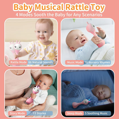 alilo Yoyo Talking Bunny Baby Musical Light-Up Rattle Toys 0-6-12-18 Months, Voice Mimicking Toy