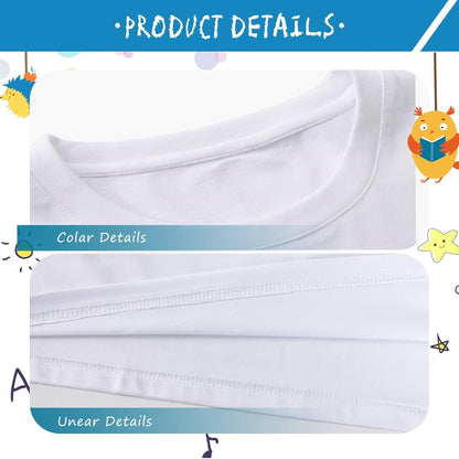 4 Pack Toddler Blank Sublimation T-Shirt,Modal Crew Neck Short Sleeve, T-Shirt for Kids Baby