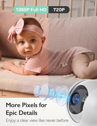 Momcozy Baby Monitor with 2 Cameras 5.5" 1080P Full HD Split Screen Video Baby Monitor with Camera
