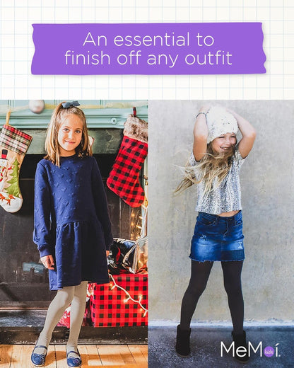 MeMoi Shining Star Shimmer Tights for Girls, Ultra Soft and Lightweight Opaque Girl Tights - Sizes