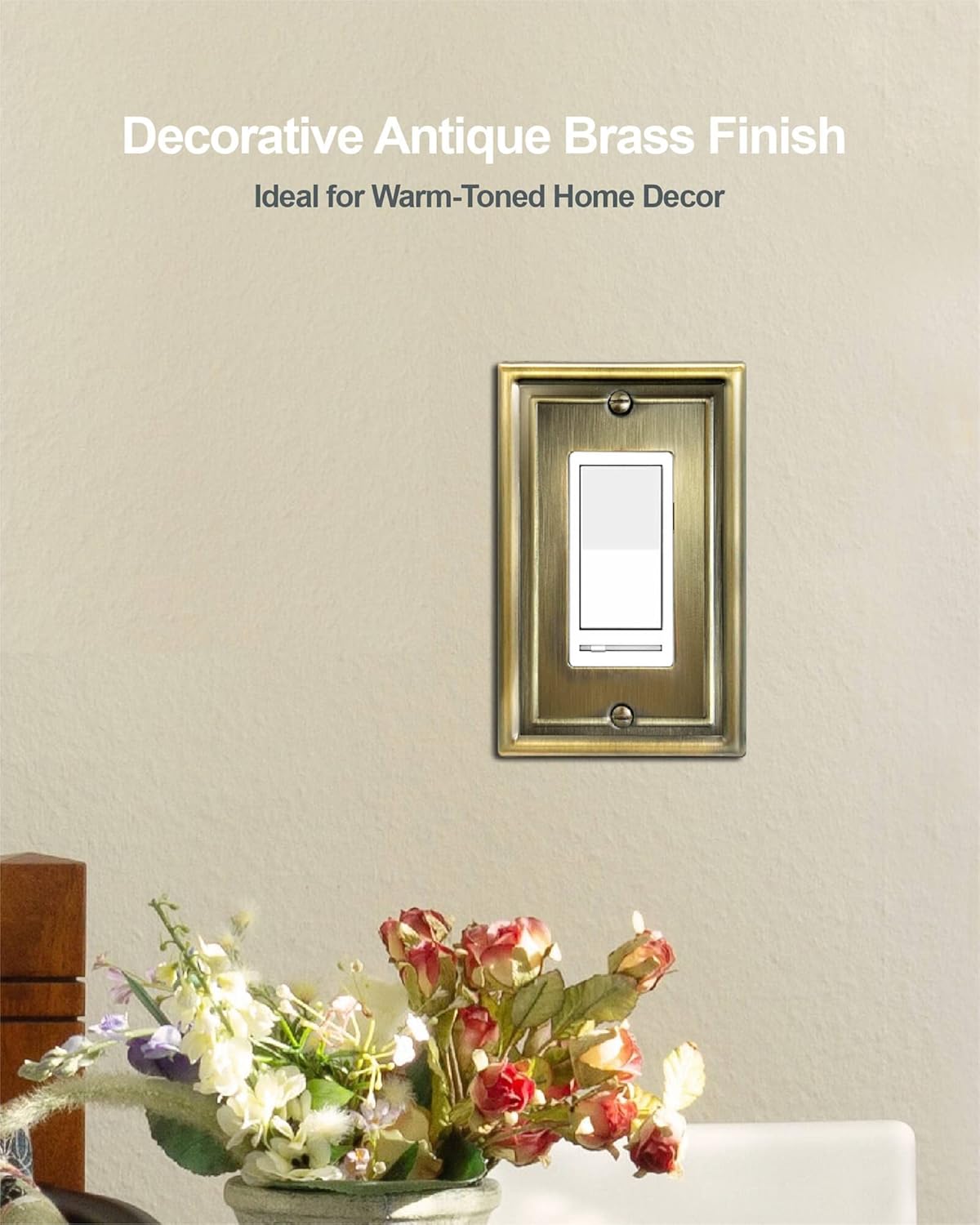 Decorator/Rocker Wall Plate for Dimmer Switch, GFCI Outlet and Receptacal, Metal Outlet Covers