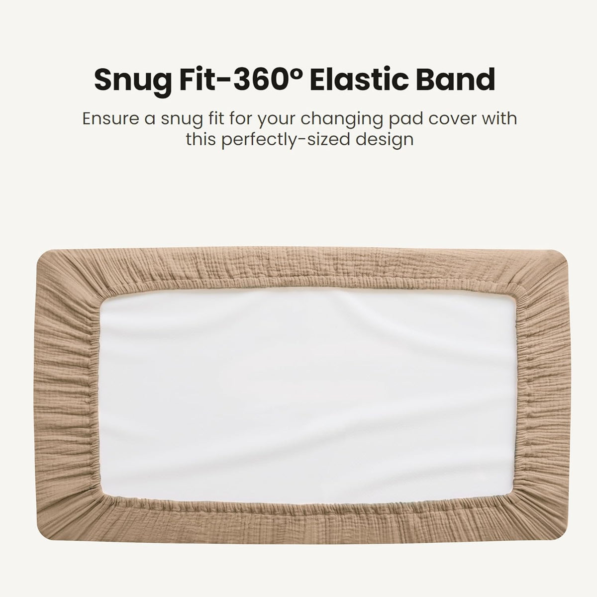Konssy Waterproof Muslin Changing Pad Cover 2 Pack, Quilted Cotton Fitted Diaper Chang Table Cover