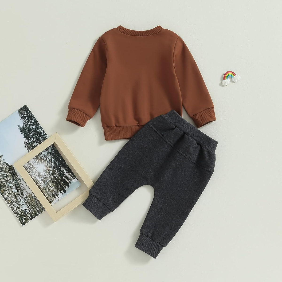 Baby Boy Clothes Fall 6 12 18 24 Months Football Long Sleeve Pullover Tops & Pant Sets Toddler