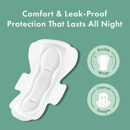 Rael Pads for Women, Organic Cotton Cover - Period Pads with Wings, Feminine Care, Sanitary