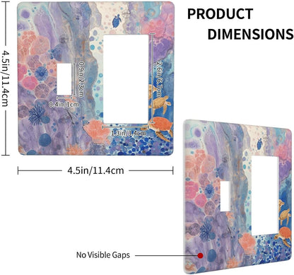 Turtle Coral Fish Watercolor Colorful Underwater World Outlet Covers 1 Toggle 1 Rocker Combination