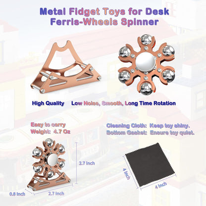 Desk-Fidget-Toys for Ferris-Wheels-Spinner: Metal Kinetic-Spinner 4mins, Cool-Gadgets for Kid