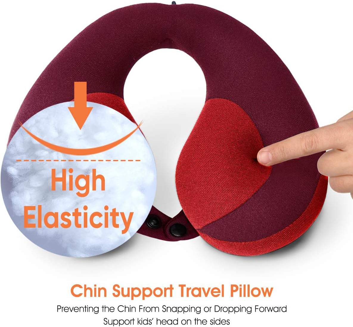 INFANZIA Kids Chin Supporting Travel Neck Pillow, Helps Support Head and Neck, Comfortably Designed