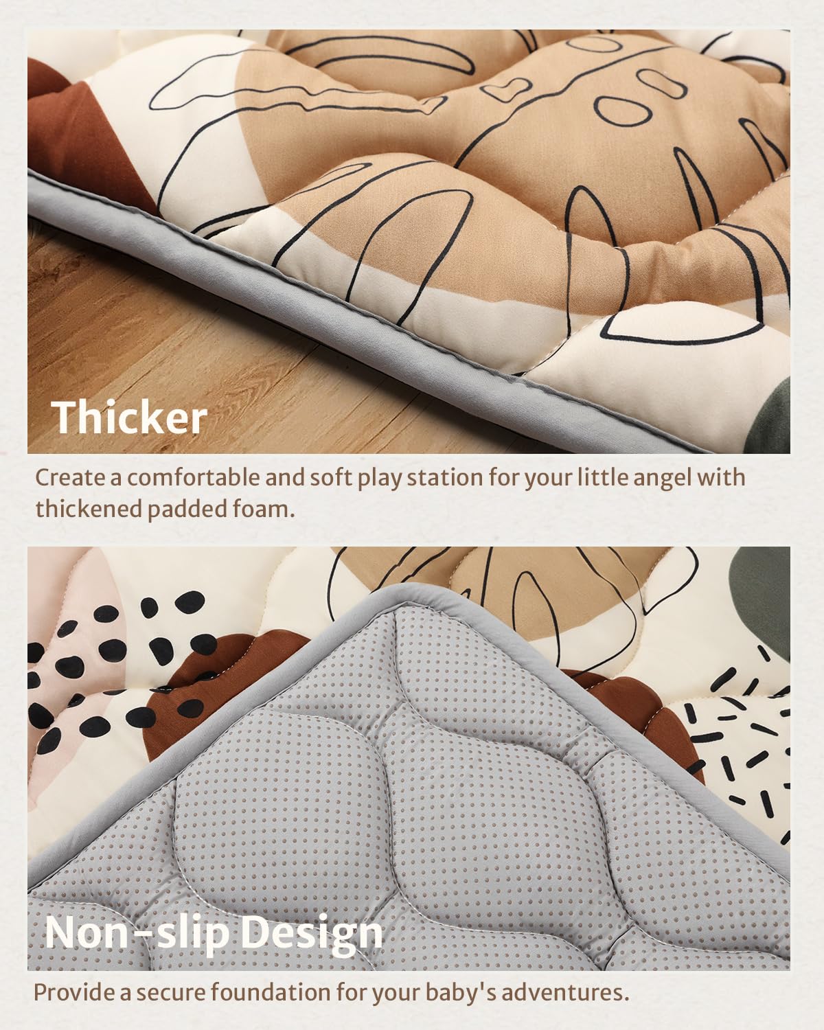 Blissful Diary Baby Play Mats for Floor, 59x59 Inch Thicker and Larger Soft Cushioning Foam