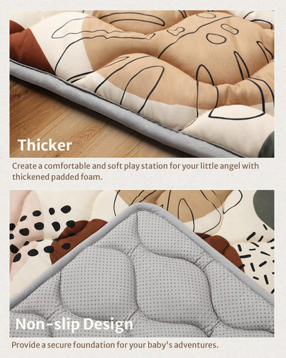 Blissful Diary Baby Play Mats for Floor, 59x59 Inch Thicker and Larger Soft Cushioning Foam