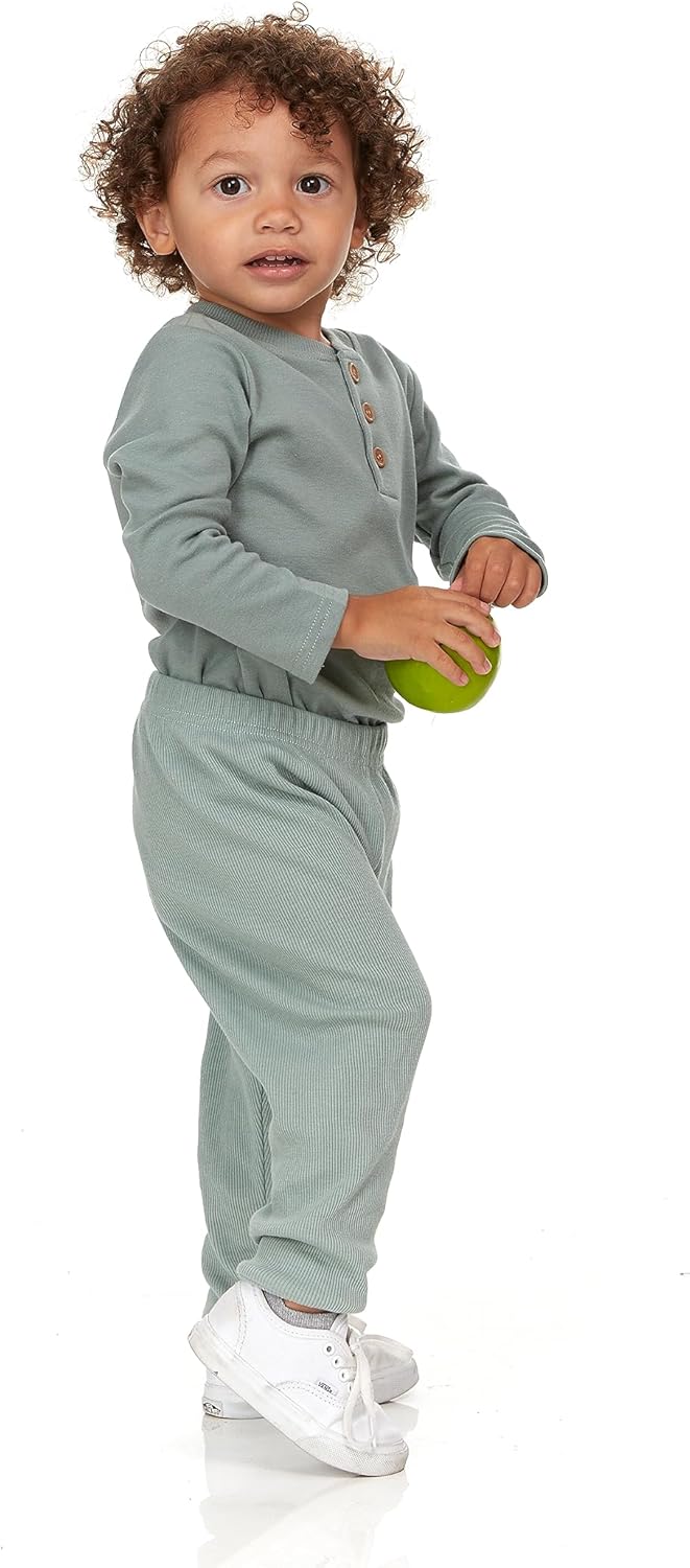 Cudlie 5-Pack Baby/Toddler Boys Jogger Pants - Lightweight Tapered Sweatpants - Lounge Jogger for