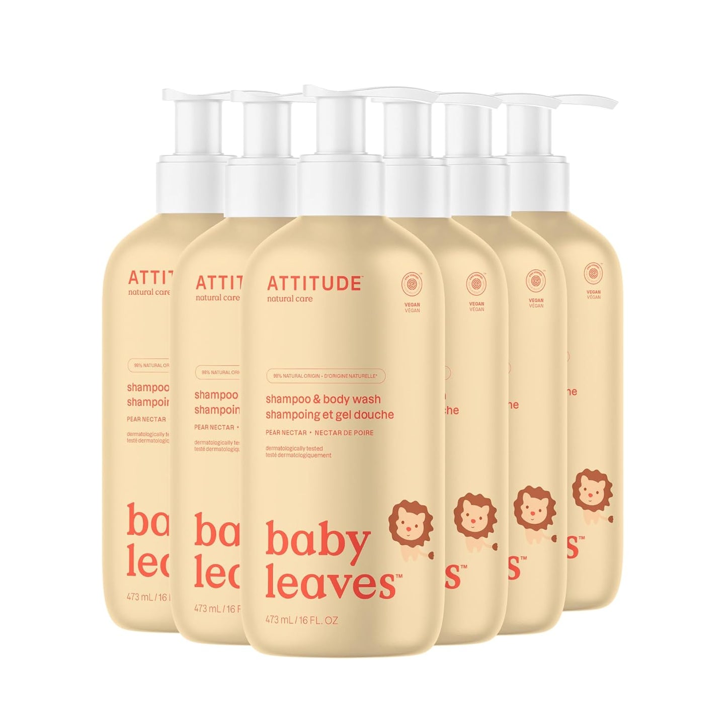 ATTITUDE 2-in-1 Shampoo and Body Wash for Baby, EWG Verified, Dermatologically Tested, Made with