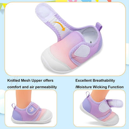 FEETCITY Baby First Walking Shoes Boys Girls Infant Sneakers Crib Shoes Breathable Lightweight Slip