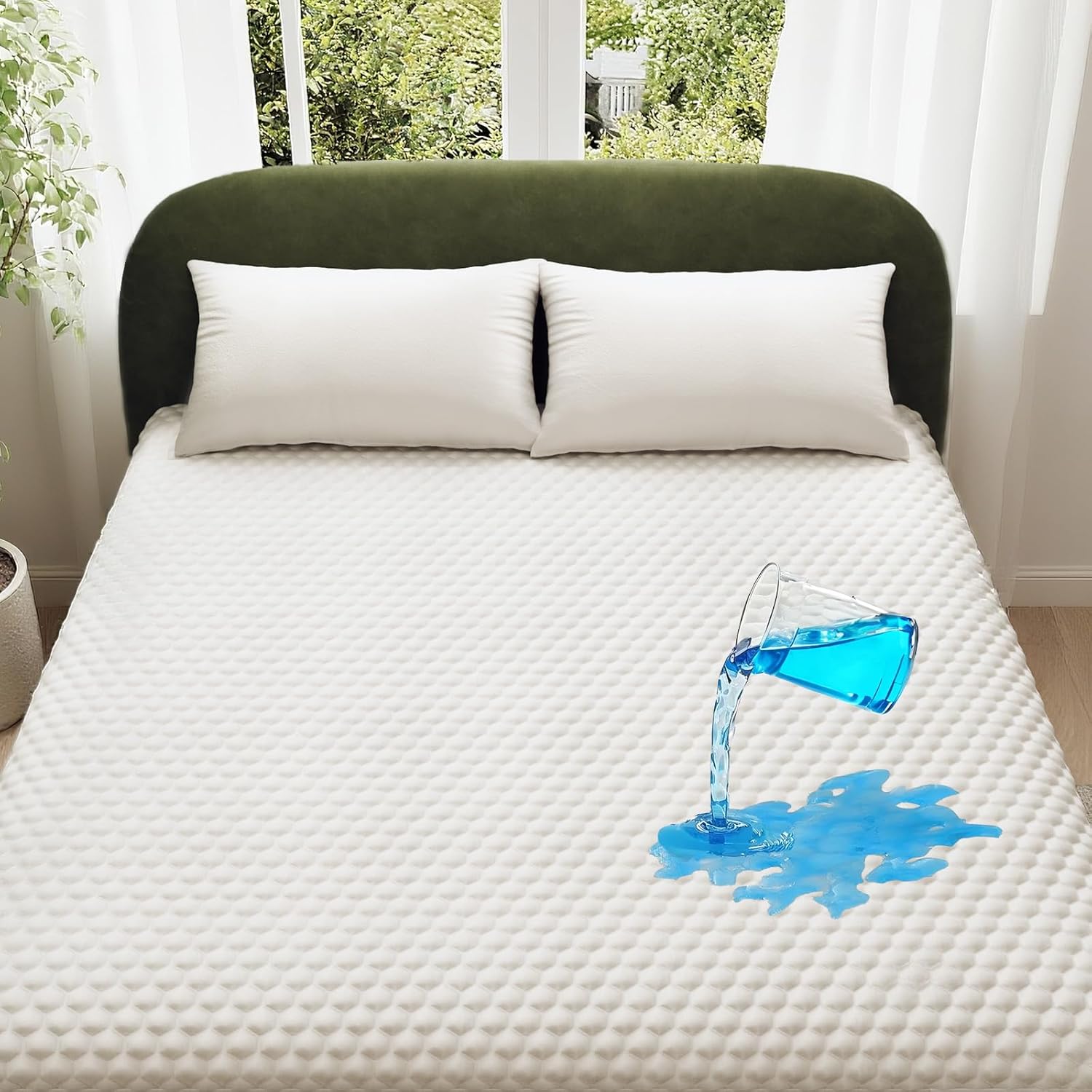 OhGeni 100% Waterproof Mattress Protector, Full Size Mattress Pad, Fits 6"-20" Mattresses with Deep
