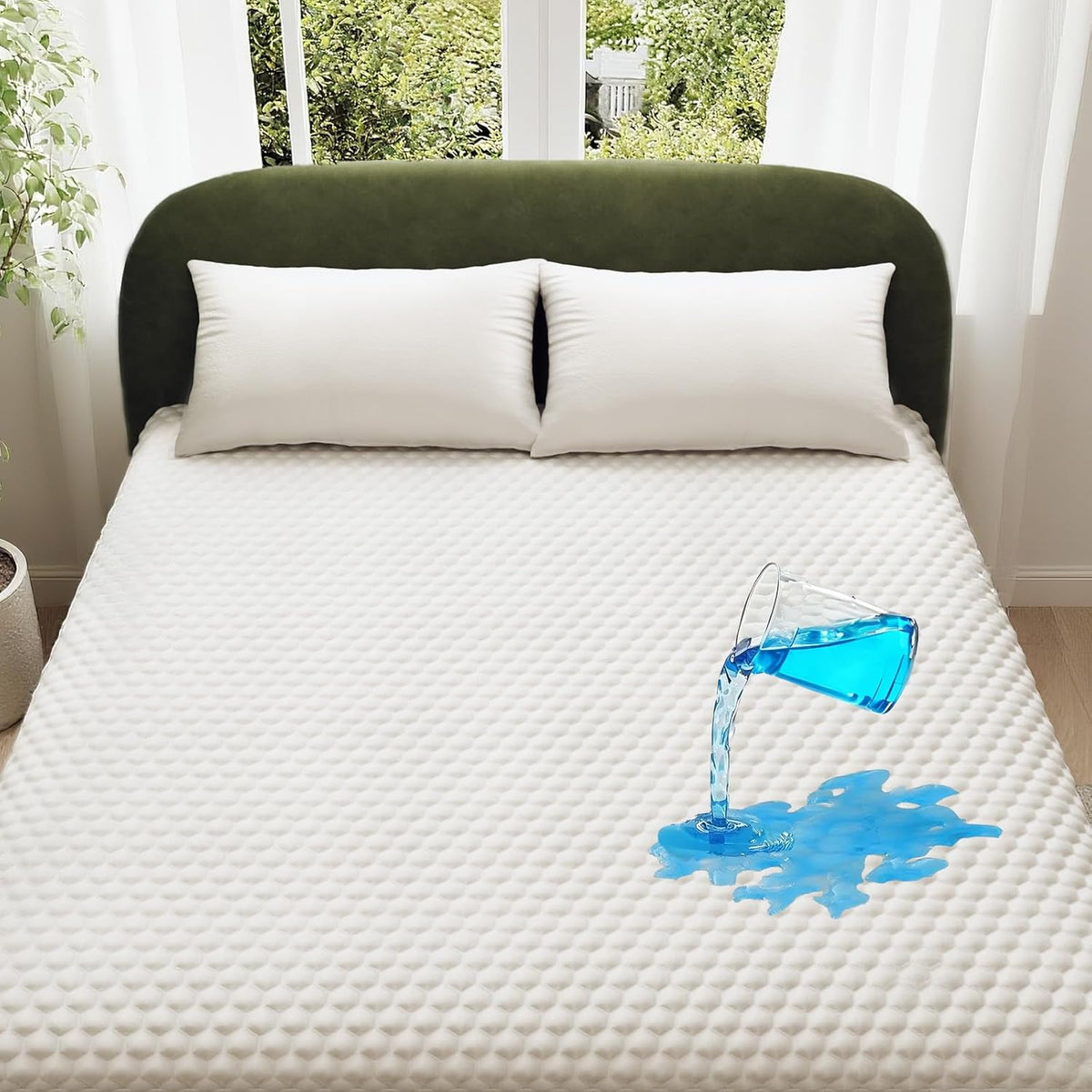 OhGeni 100% Waterproof Mattress Protector, California King Size Mattress Pad, Fits 6"-20"