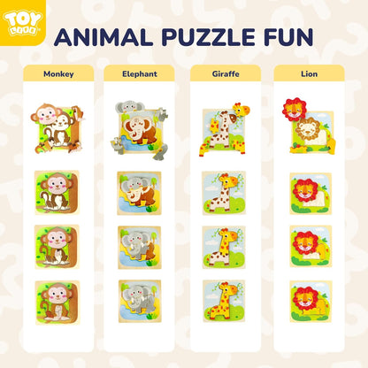 TOY Life Wooden Puzzles for Toddlers 2-4, Toddler Montessori Toys for 1 2 3 Year Old Boys Girls