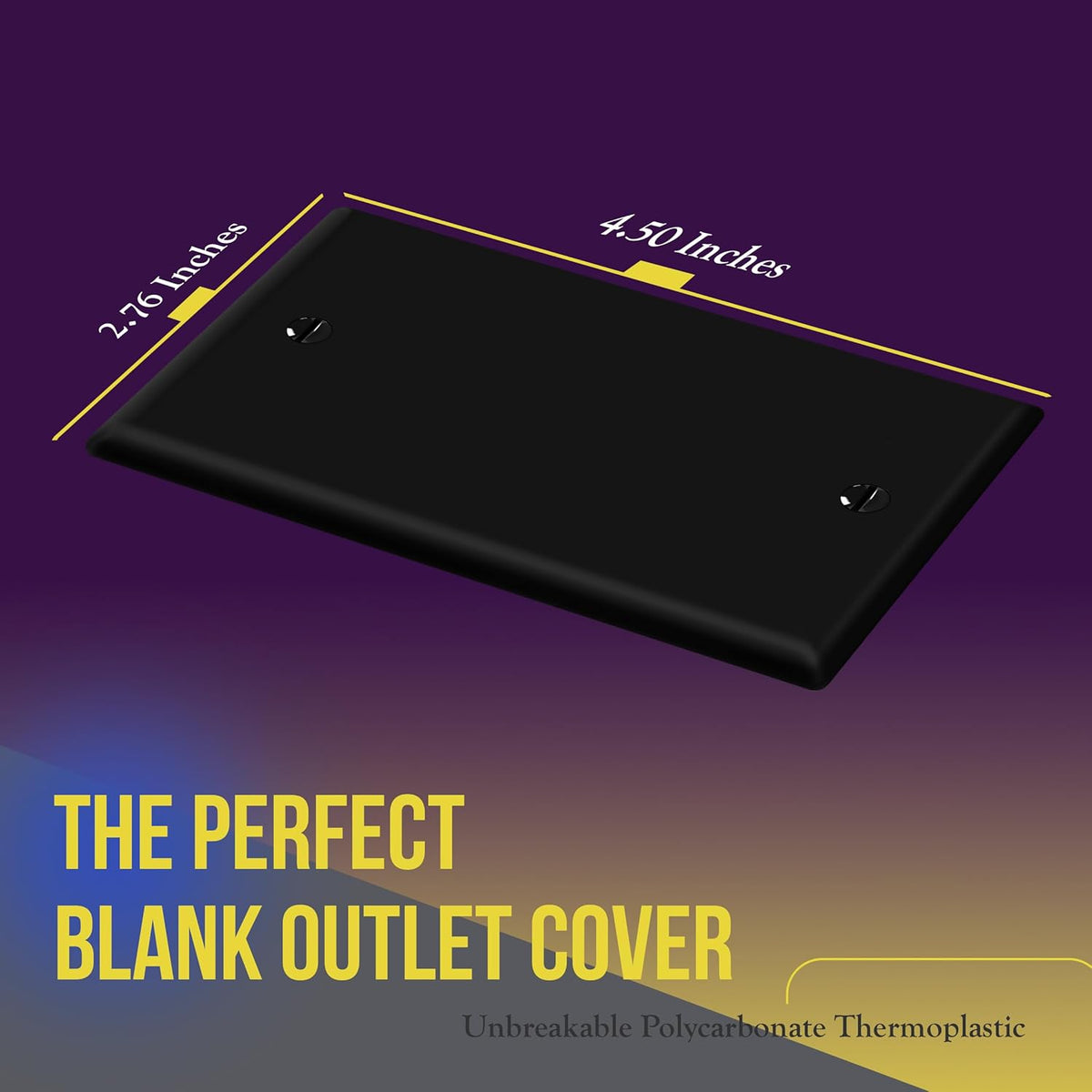 ENERLITES Blank Device Wall Plate, Gloss Finish, Standard Size 1-Gang 4.50" x 2.76", Polycarbonate