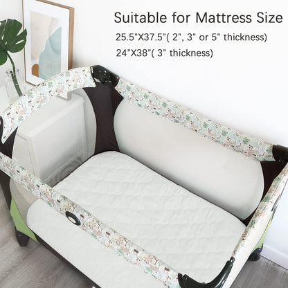 Pack and Play Sheets and Waterproof Pack n Play Mattress Protector Pad Cover 4 Pack Set, Ultra Soft