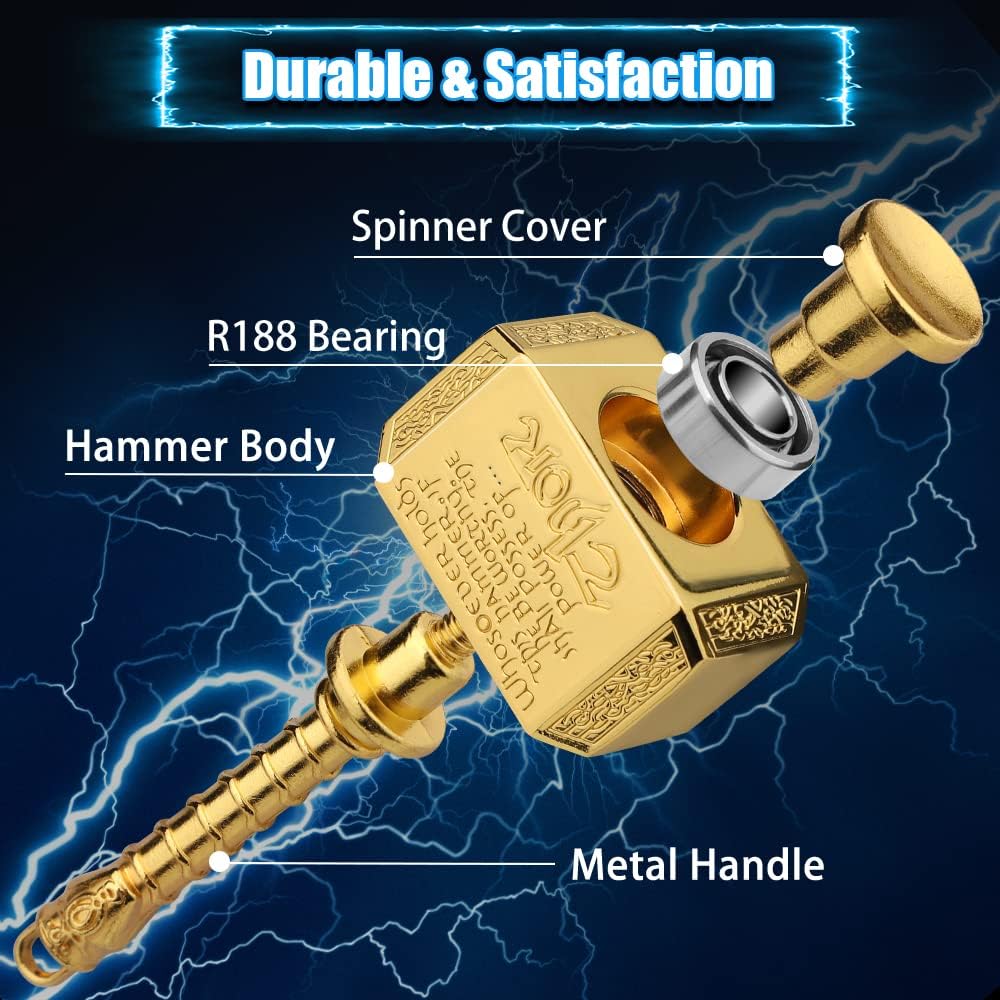 Transformable Fidget Spinner, Metal Hand Hammer Fidgit Chain Toy for Kids Adults, Cool Shield