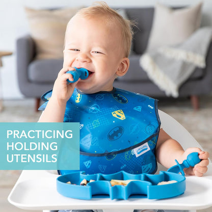Bumkins Baby Utensils Set, Chewtensils Silicone Spoons for Dipping, Self-Feeding, Baby Led Weaning